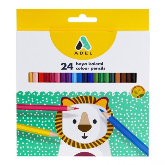 Creioane colorate 24 culori, ADEL