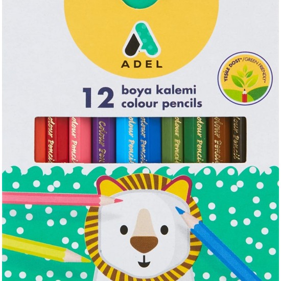 Creioane colorate mini 12 culori, ADEL