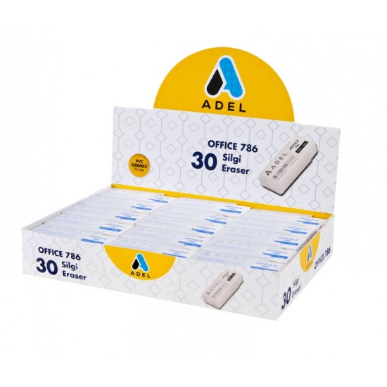 RADIERA OFFICE 786 ALBA CU HUSA PLASTICA, ADEL
