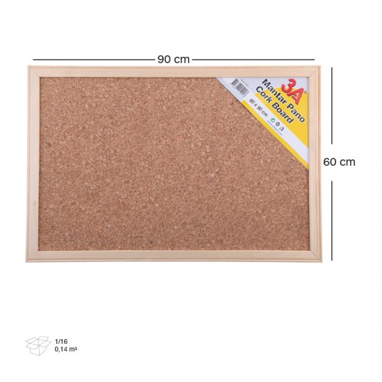 Panou pluta cu rama de lemn 60*90 cm, ARK
