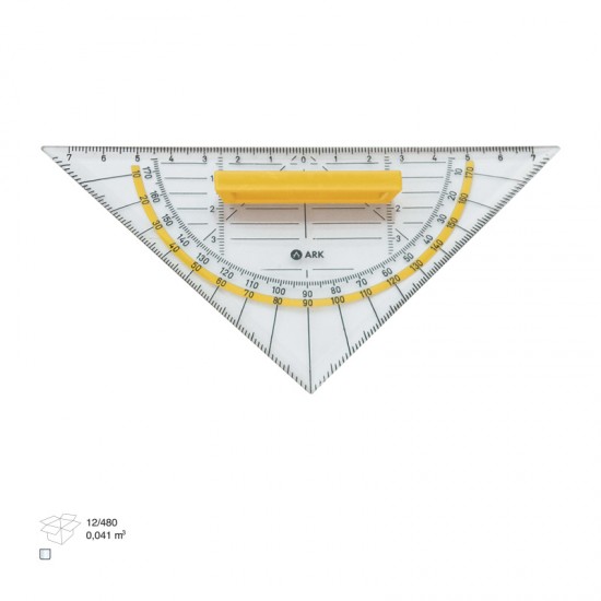 Echer cu raportor 32CM X 45 grade, plastic transparent, ARK  082