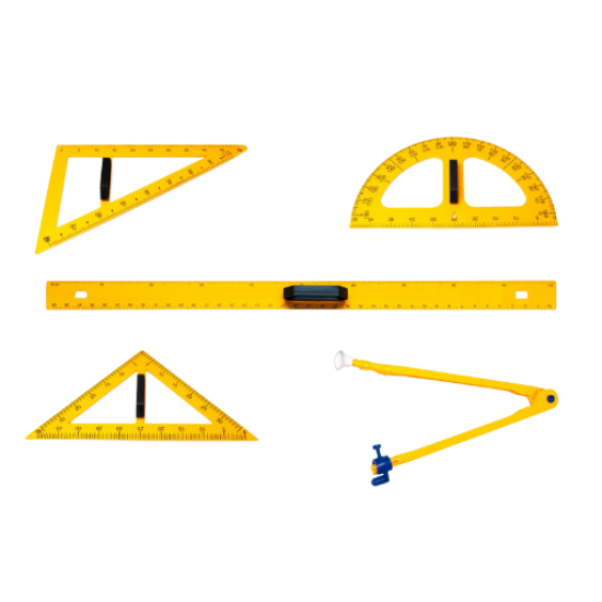 Trusa geometrie 100 cm, pentru tabla, 5 piese, ARK