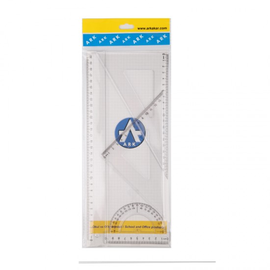 Set geometrie 30cm, 4 piese, plastic, ARK, 526-4