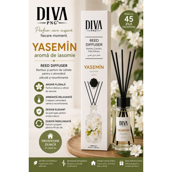 Odorizant de camera cu bețisoare PREMIUM, 100ml, DIVA
