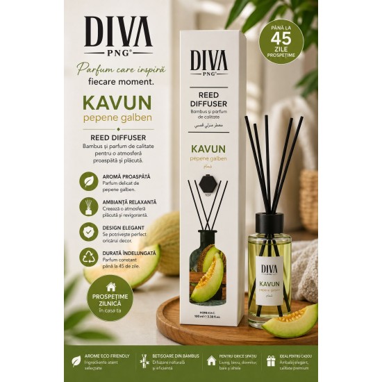 Odorizant de camera cu bețisoare PREMIUM, 100ml, DIVA