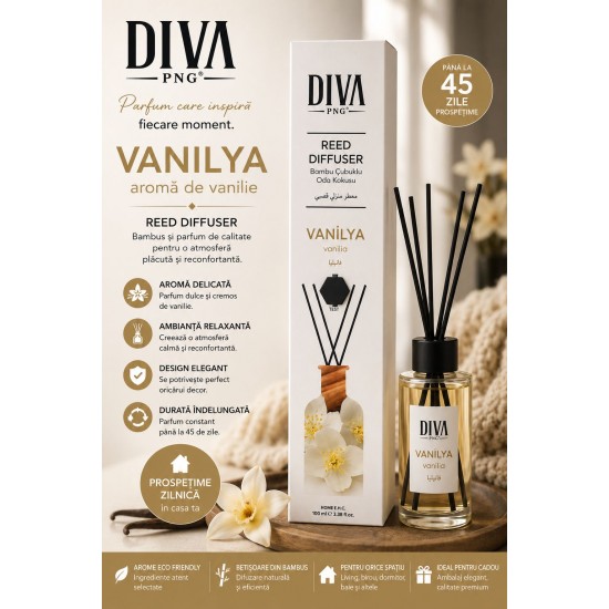 Odorizant de camera cu bețisoare PREMIUM, 100ml, DIVA