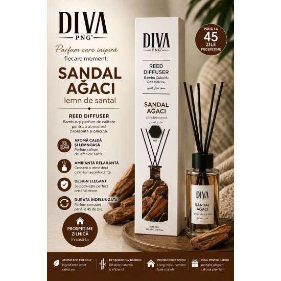 Odorizant de camera cu bețisoare PREMIUM, 100ml, DIVA