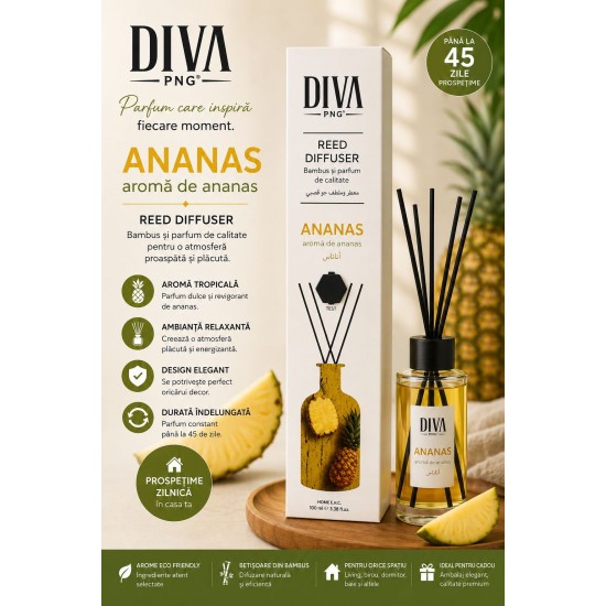 Odorizant de camera cu bețisoare PREMIUM, 100ml, DIVA