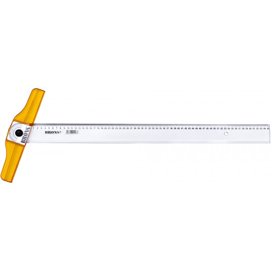 Rigla T mobil plastic, 65 cm, transparen, BRONS