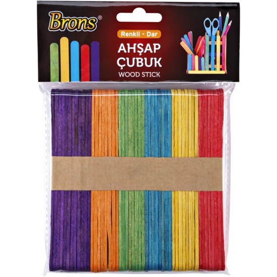 Betisoare creative din lemn colorate, 50/set BRONS BR-903