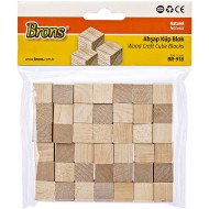 Cuburi lemn natural 15 x 15 mm, 42/set, BRONS  
