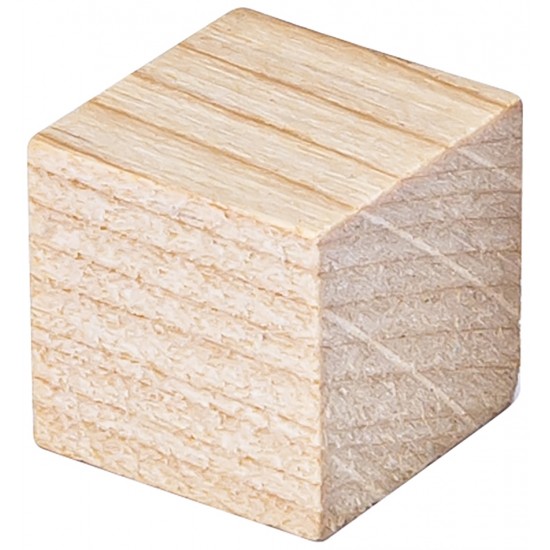 Cuburi lemn natural 15 x 15 mm, 42/set, BRONS  