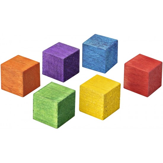 Cuburi lemn colorat 15 x 15 mm, 42/set, BRONS  