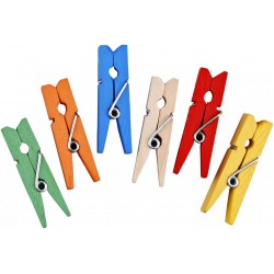 Set carlige colorate lemn pentru activitati crafts, 25 bucati, BRONS BR-904
