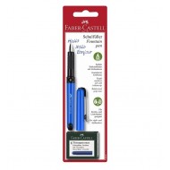 Stilou scolar + set 6 rezerve Faber Castell