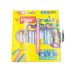 Creion Twisters Glitter 6 Culori - Flair 1304