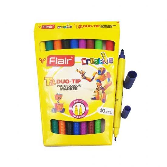 Carioca 10 Culori/set 2 Capete T2 Duo-Tip - Flair FA8016