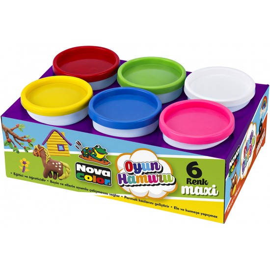 Plastelina 6 culori  6X130g  NOVACOLOR NC-4107