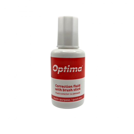 Fluid corector Optima, 20ml, cu pensula, pe baza de solvent