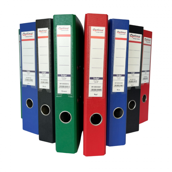 Biblioraft A4, plastifiat PP/paper, margine metalica, 50 mm, Optima Classic