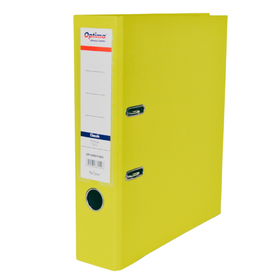 Biblioraft A4, plastifiat PP/paper, margine metalica, 75 mm, Optima Classic