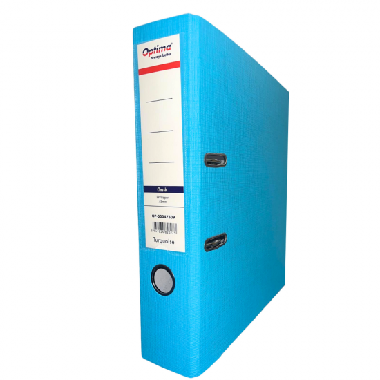 Biblioraft A4, plastifiat PP/paper, margine metalica, 75 mm, Optima Classic