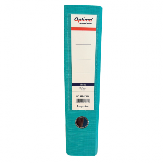 Biblioraft A4, plastifiat PP/paper, margine metalica, 75 mm, Optima Classic