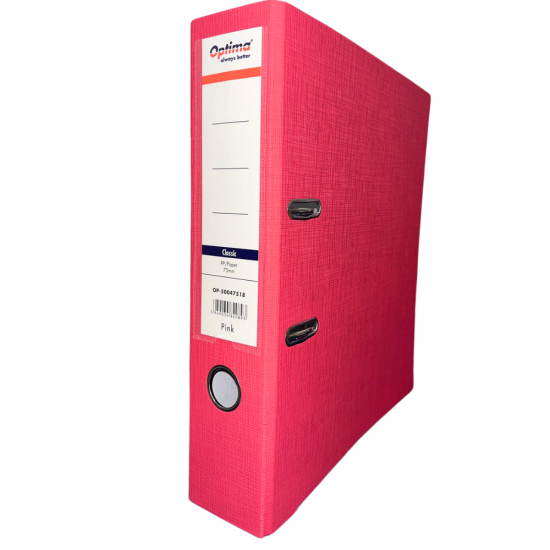 Biblioraft A4, plastifiat PP/paper, margine metalica, 75 mm, Optima Classic
