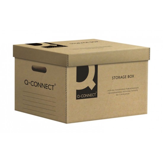 Container arhivare cu capac detasabil si manere 515x305x350m (6 bibliorafturi 7.5cm), Q-CONNECT