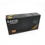 Mănuși de protecție negre, nitril, nepudrate, set 100 buc, SAFIR
