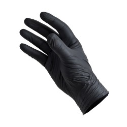 Mănuși de protecție negre, nitril, nepudrate, set 100 buc, SAFIR