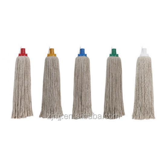 Mop bumbac 250 gr, cu fibre albe si montura din plastic, SAFIR