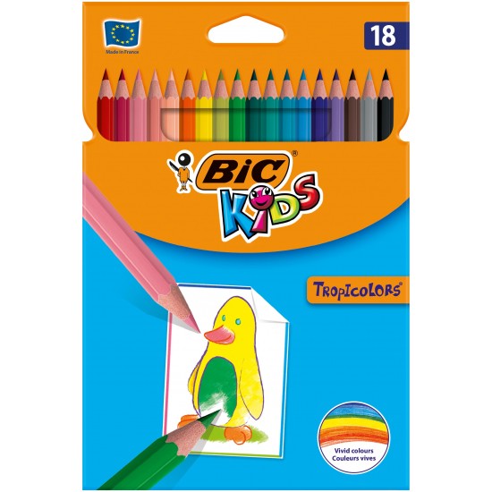 CREIOANE 18 COLORATE   TROPICOLORS ECO BIC