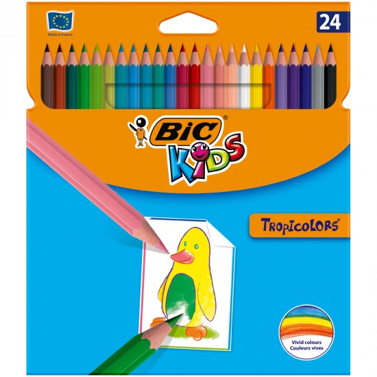 CREIOANE 24 COLORATE   TROPICOLORS ECO BIC