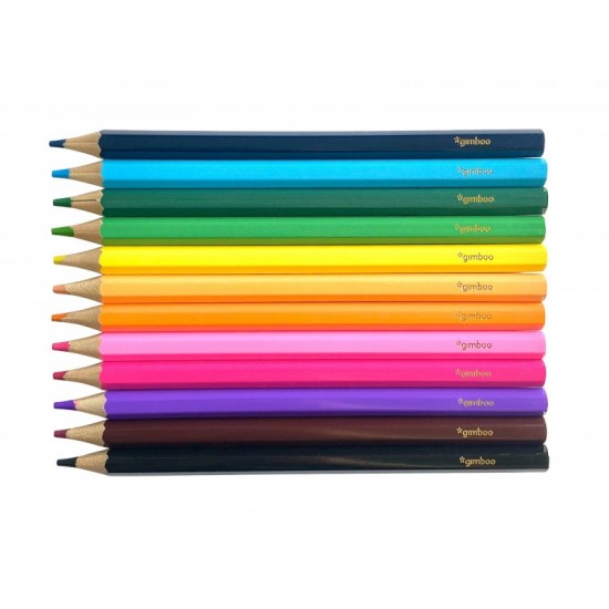 Creioane colorate Jumbo 12 culori, hexagonale GIMBOO
