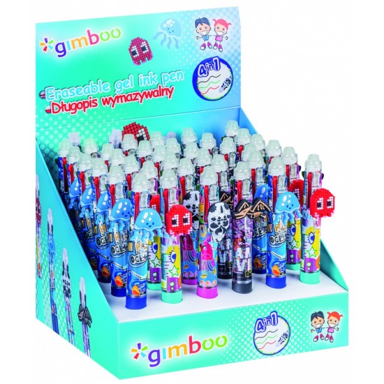 Pix 4 culori gel care se sterge, 4 modele, 36/display GIMBOO