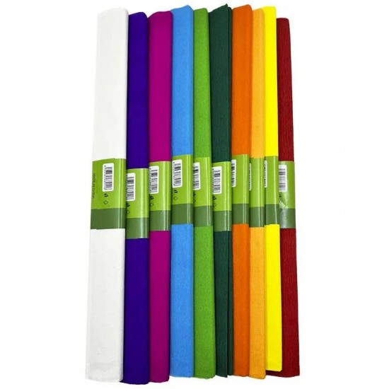 Hartie creponata mini 200x25cm, mix 10 culori/set - Koh-I-Noor