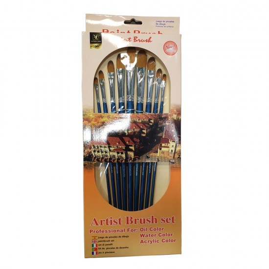 Pensule Oblice Mari 9 Pcs - 718