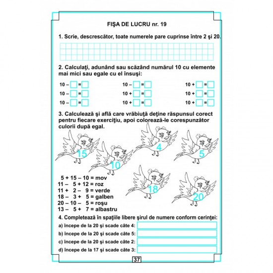 Caiet de scriere pentru matematică - grupa 5-7 ani