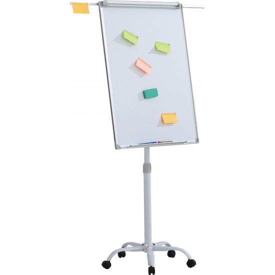 Flipchart mobil, 70x100cm, Placă magnetică, uscată, lăcuită, cadru din aluminiu OFFICE PRODUCTS