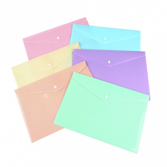 Mapa plic plastic A5 cu capsa, transparent pastel color DONAU