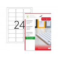 Etichete Autoadezive TANEX  24/A4  - 100 Coli - 64X34MM - 2400 Etichete/Pachet TW-2024-01